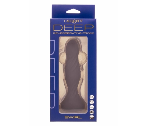 Deep Swirl Probe Silicone Dual Motor Waterproof Intimate Device Black