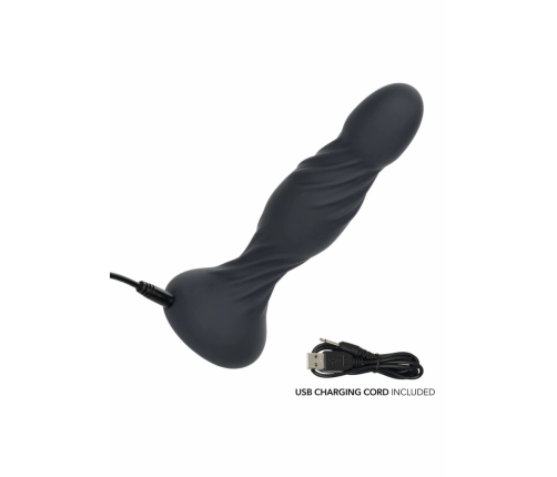 Deep Swirl Probe Silicone Dual Motor Waterproof Intimate Device Black