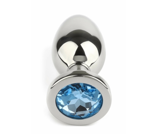 Mr. Steel Jeweled Plug Large Stainless Steel with Gemstone Base
