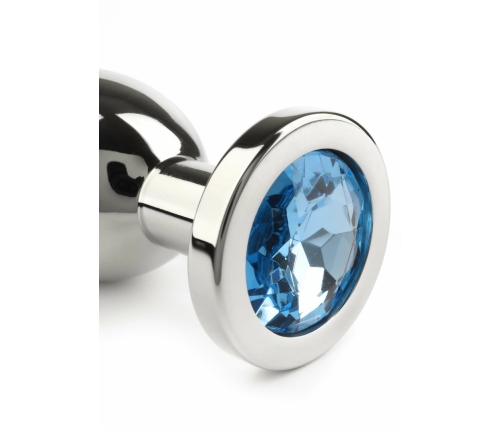 Mr. Steel Jeweled Plug Large Stainless Steel with Gemstone Base