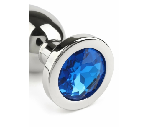 Mr. Steel Jeweled Plug Large Stainless Steel with Gemstone Base