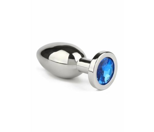 Mr. Steel Jeweled Plug Large Stainless Steel with Gemstone Base