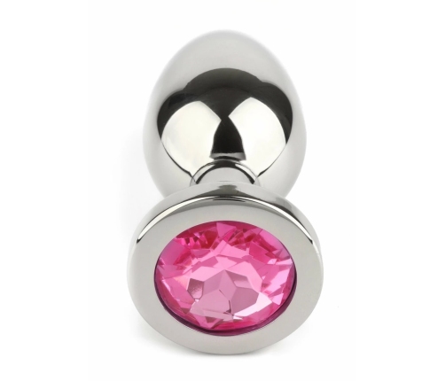 Mr. Steel Jeweled Plug Large Stainless Steel with Gemstone Base