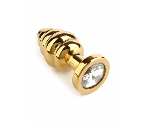 Mr. Steel Twister Small Stainless Steel Spiral Plug with Jeweled Base