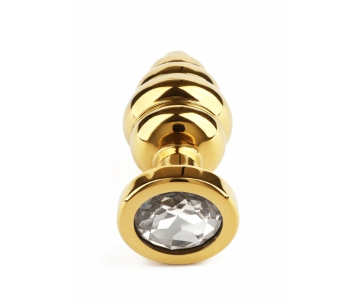 Mr. Steel Twister Small Stainless Steel Spiral Plug with Jeweled Base