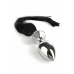 Mr. Steel Black Hair Pony Tail Rosebud Stainless Steel Plug