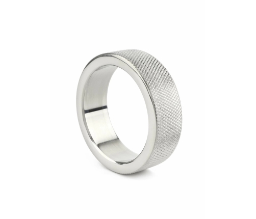 Mr. Steel CrissCross C-Ring 40mm Stainless Steel Textured Ring