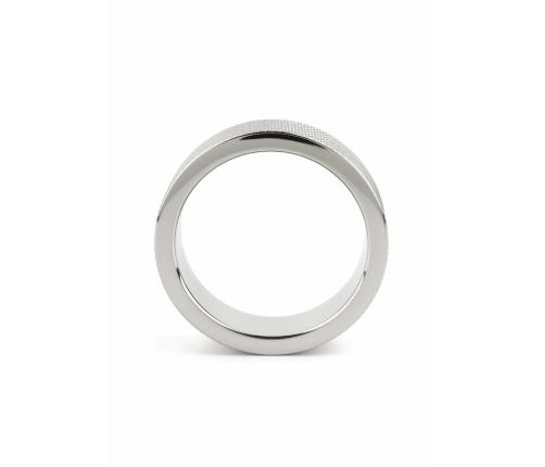 Mr. Steel CrissCross C-Ring 45mm Stainless Steel Textured Ring