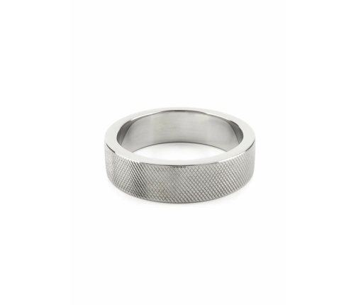 Mr. Steel CrissCross C-Ring 50mm Stainless Steel Textured Ring