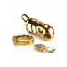 Mr. Steel Chastity Cage Gold - Secure Stainless Steel System, Adjustable