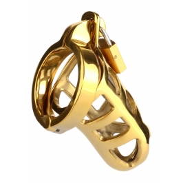 Mr. Steel Chastity Cage Gold - Secure Stainless Steel System, Adjustable Mr. Steel Chastity Cage Gold - Secure Stainless Steel System, Adjustable