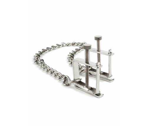 Mr. Steel Press Adjustable Stainless Steel Nipple Clamps with Chain