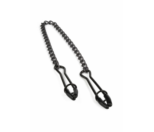 Mr. Steel Tweezer Nipple Clamps Black Adjustable Stainless Steel Chain