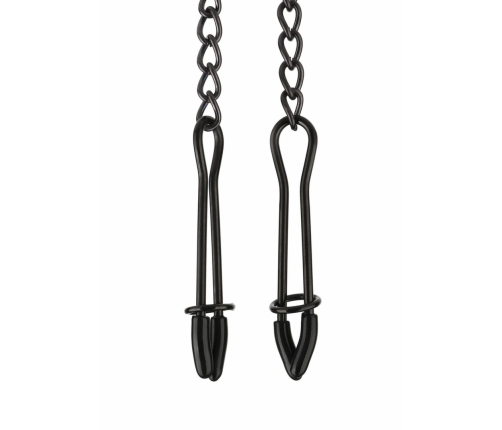 Mr. Steel Tweezer Nipple Clamps Black Adjustable Stainless Steel Chain