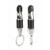 Mr. Steel Barrel Adjustable Nipple Clamps with Ring, Metal, Black