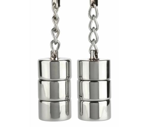 Mr. Steel Alligator Nipple Clamps with Adjustable Weights, Stainless Steel