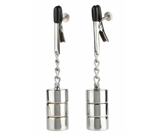 Mr. Steel Alligator Nipple Clamps with Adjustable Weights, Stainless Steel