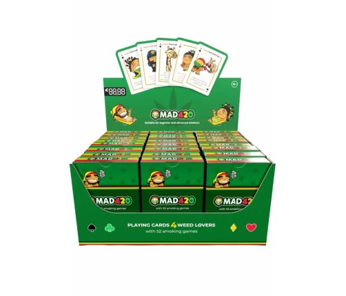 Mad420 Playing Cards 24 pcs Weed-Themed Party Game Set
