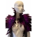 Feather Shoulder Wrap Elegant Satin Band Black Adjustable Fit