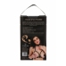 Open Cup Bra Plus O-Ring Collar Satin Harness Adjustable Black