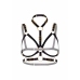 Open Cup Bra Deluxe Satin Harness Adjustable Black 8720726094177