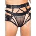 Luxury Harness Briefs Adjustable Satin Straps Black Universal Fit