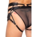 Luxury Harness Briefs Adjustable Satin Straps Black Universal Fit