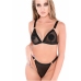 Kinky Diva Spicy Bra Plus Slip Mesh Lingerie Set Silver Details L/XL