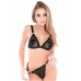 Kinky Diva Spicy Bra Plus Slip Mesh Set Silver Details S/M