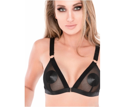 Kinky Diva Spicy Bra Plus Slip Mesh Set Silver Details S/M