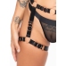 Kinky Diva Multi Ring Thigh Harness Adjustable Black Lingerie Accessory