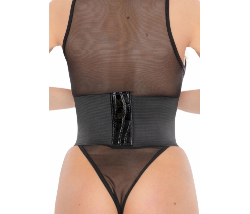 Croco Front Waist Cincher High Gloss Snake Design Adjustable Fit S/M