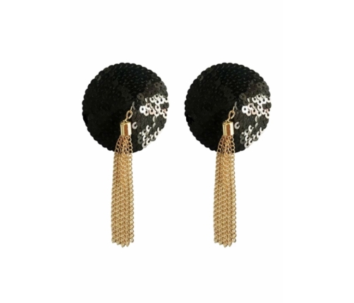 Sequin Nipple Covers with Decorative Gold Chain - Reusable Party Edition