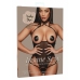 Kinky Diva Coquette Cupless & Crotchless Body Adjustable Straps Black Lingerie