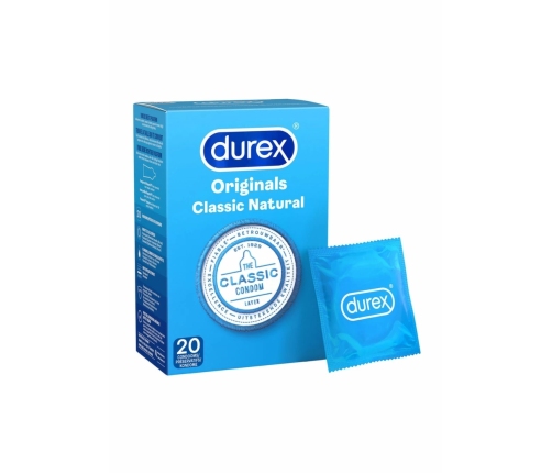 Durex Classic Naturel 3-Pack 56mm Transparent Latex, Pleasant Scent