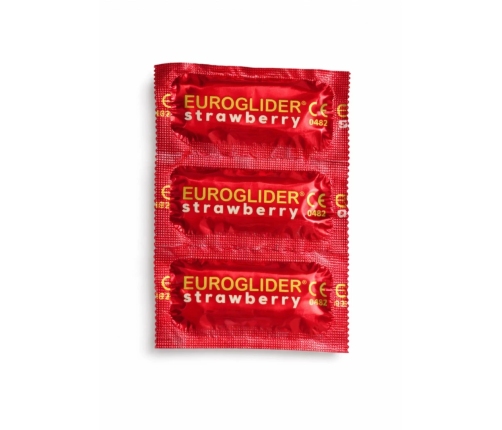 Euroglider Strawberry 144 pcs - Flavoured Latex, Red, Standard Fit