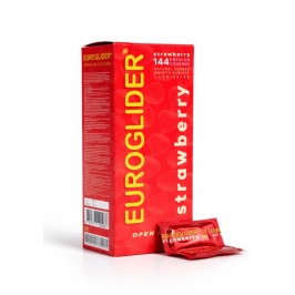 Euroglider Strawberry 144 pcs - Flavoured Latex, Red, Standard Fit