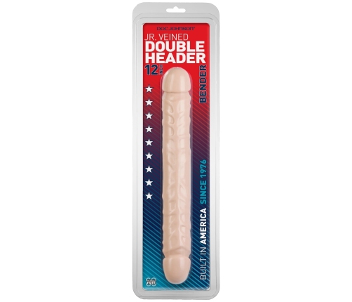 Jr. Veined Double Header - Dildo with Double Ends - 12 / 30 cm
