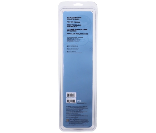 Doc Johnson Jr. Veined Double Header Flexible 12'' PVC Model - Black