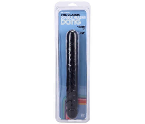 Doc Johnson Jr. Veined Double Header Flexible 12'' PVC Model - Black
