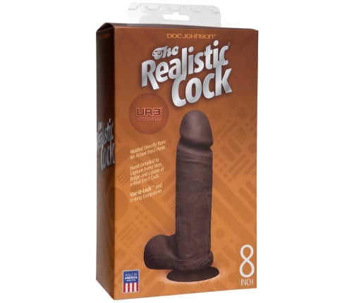 Realistic Cock with Balls - Removable Vac-U-Lock Suction Cup - ULTRASKYN - 8 / 20 cm - Chocolate