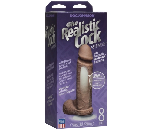 Realistic Cock with Balls - Removable Vac-U-Lock Suction Cup - ULTRASKYN - 8 / 20 cm - Caramel