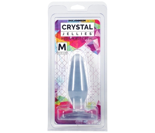 Doc Johnson Crystal Jellies Medium Silicone Plug, Clear, 12.7 cm