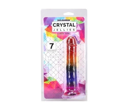 Doc Johnson Crystal Jellies Rainbow Model 7” Flexible Surface 17.8cm