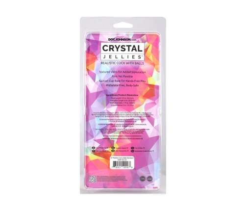 Doc Johnson Crystal Jellies Rainbow 24.1 cm Intimate Model with Suction Base