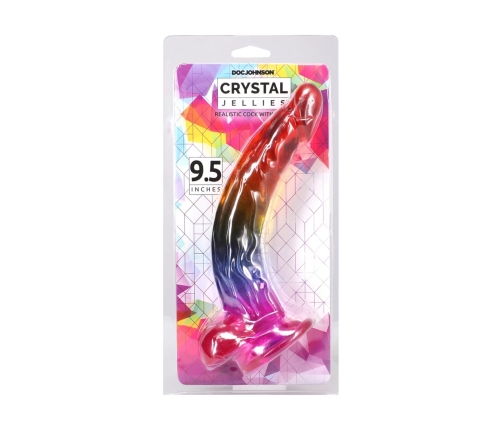 Doc Johnson Crystal Jellies Rainbow 24.1 cm Intimate Model with Suction Base