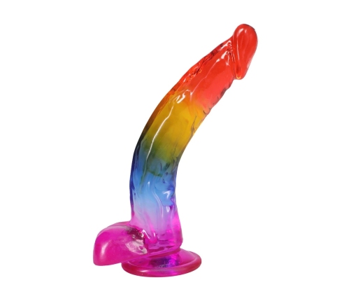 Doc Johnson Crystal Jellies Rainbow 24.1 cm Intimate Model with Suction Base
