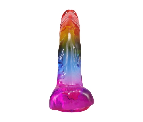 Doc Johnson Crystal Jellies Rainbow 24.1 cm Intimate Model with Suction Base