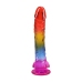 Doc Johnson Crystal Jellies Rainbow 24.1 cm Intimate Model with Suction Base