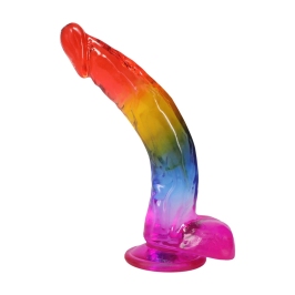 Doc Johnson Crystal Jellies Rainbow 24.1 cm Intimate Model with Suction Base Doc Johnson Crystal Jellies Rainbow 24.1 cm Intimate Model with Suction Base